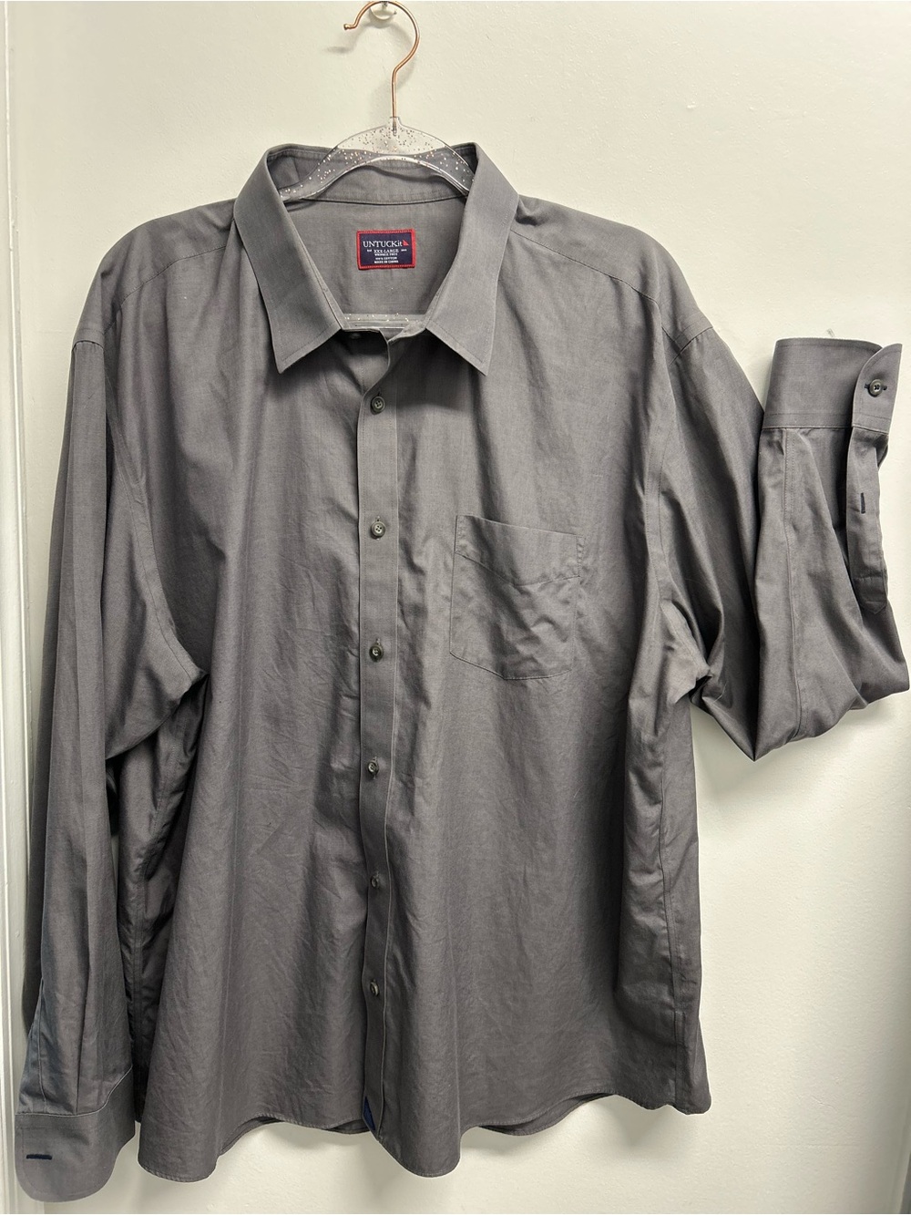 Men's UNTUCKIT Gray Button-Up Dress Shirt